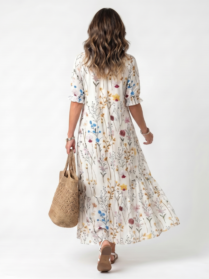 Ancelle | Robe Midi Bohème à Pompons