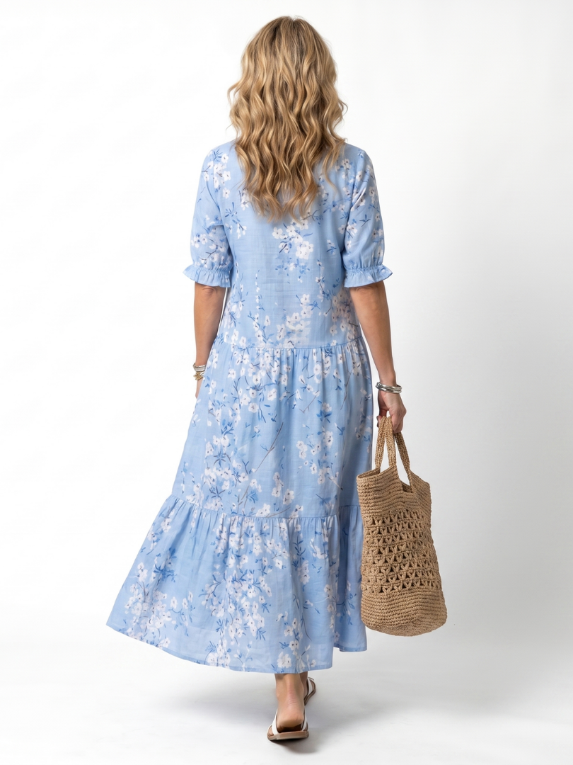 Argine | Robe Midi Fleurie à Pompons