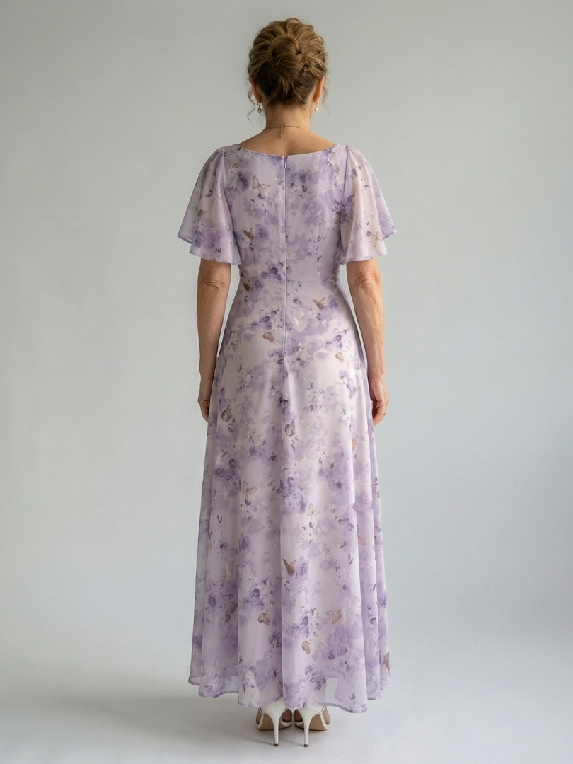 Delphine | Robe Midi Manches Volantes