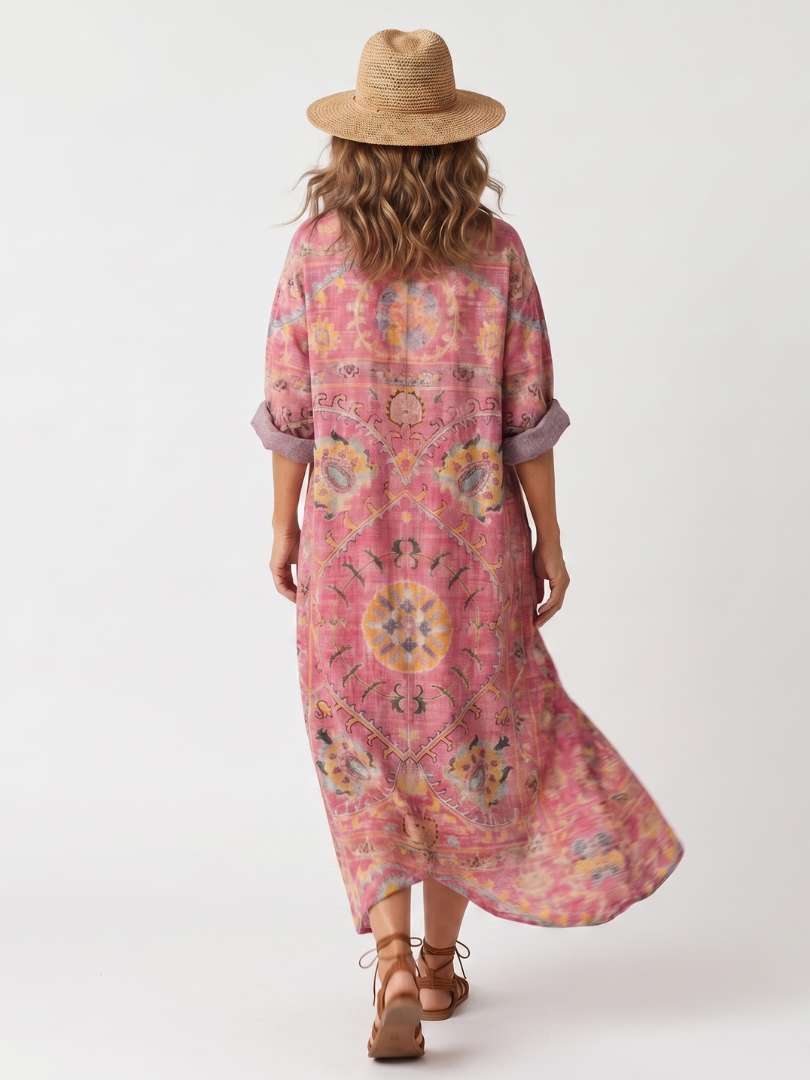 Arsène | Robe Midi Imprimée à Poches