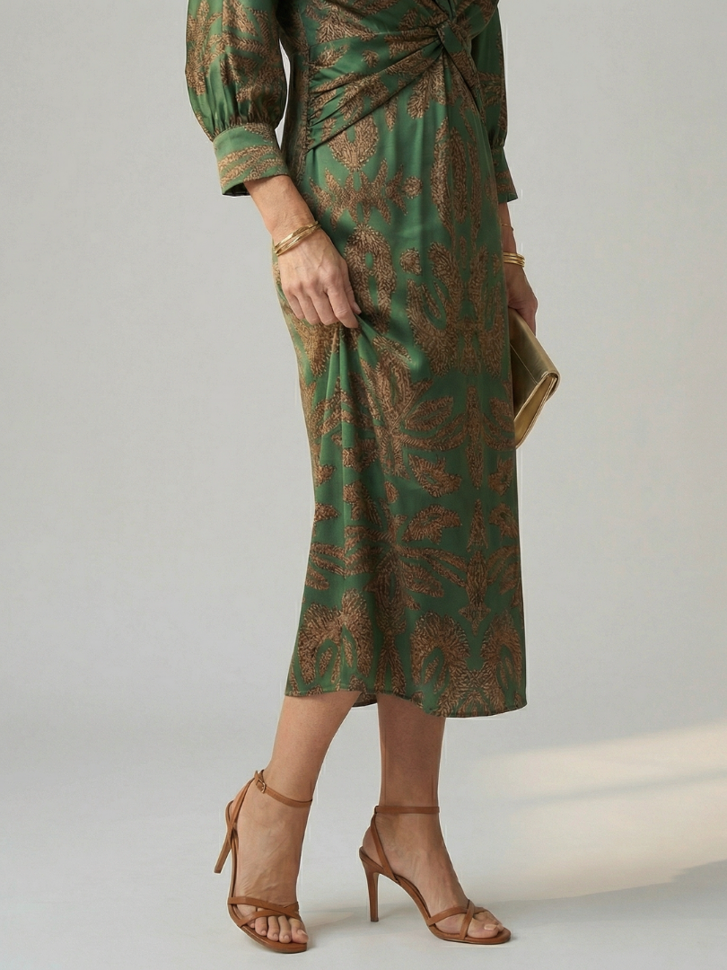 Estelle | Robe Midi Portefeuille Naturelle