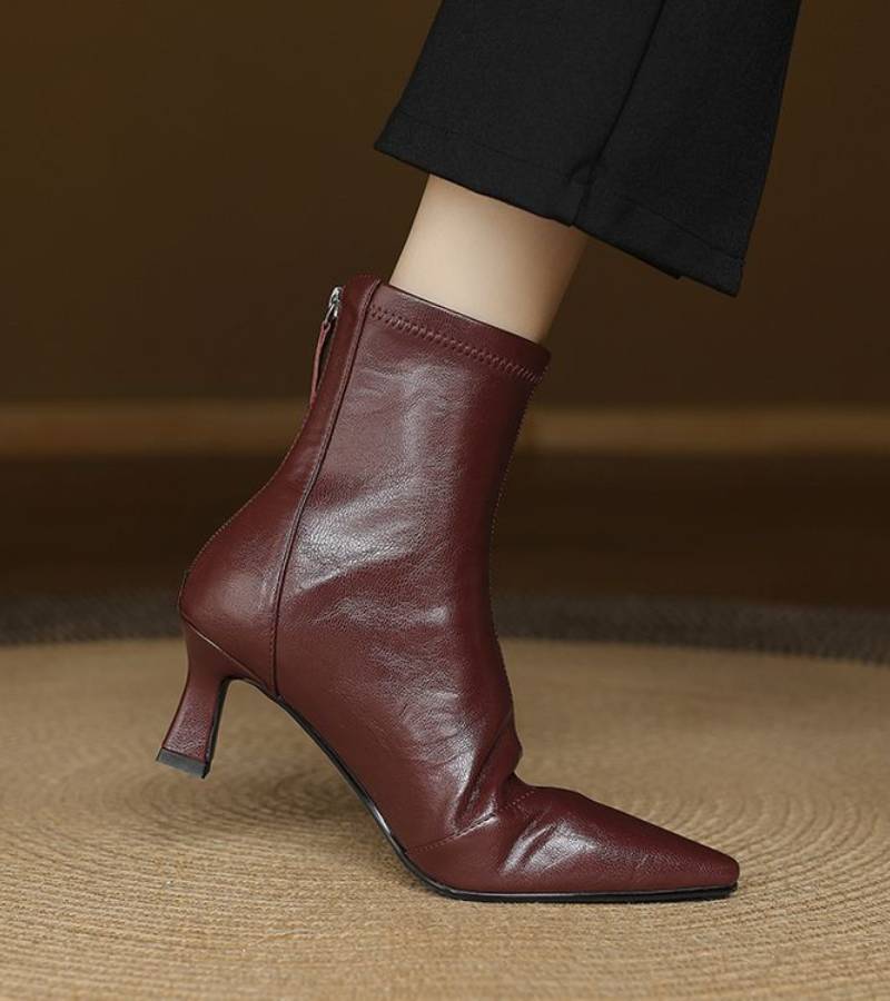 Charlette | Bottines en cuir à talon élégant