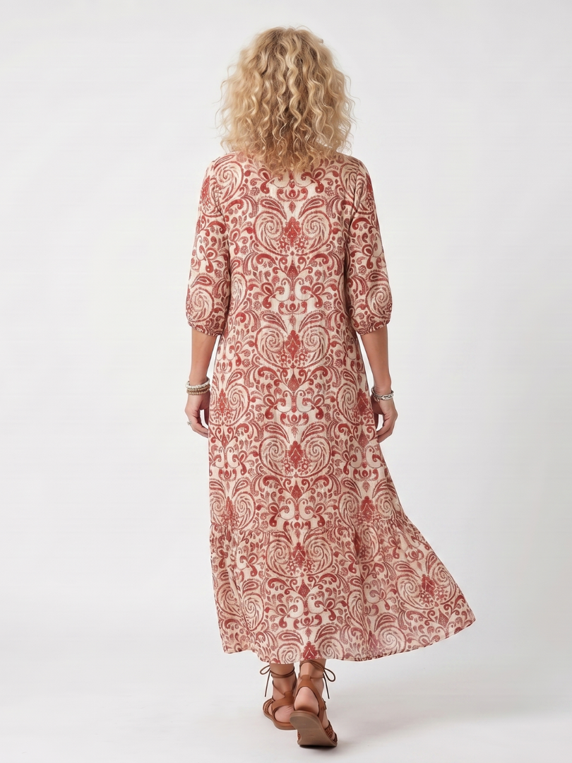 Augustine | Robe Midi Bohème à Pompons