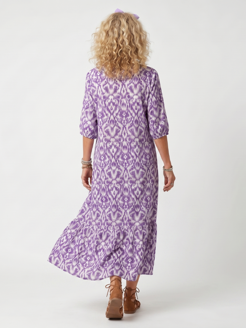 Athénaïs | Robe Midi Imprimée à Pompons