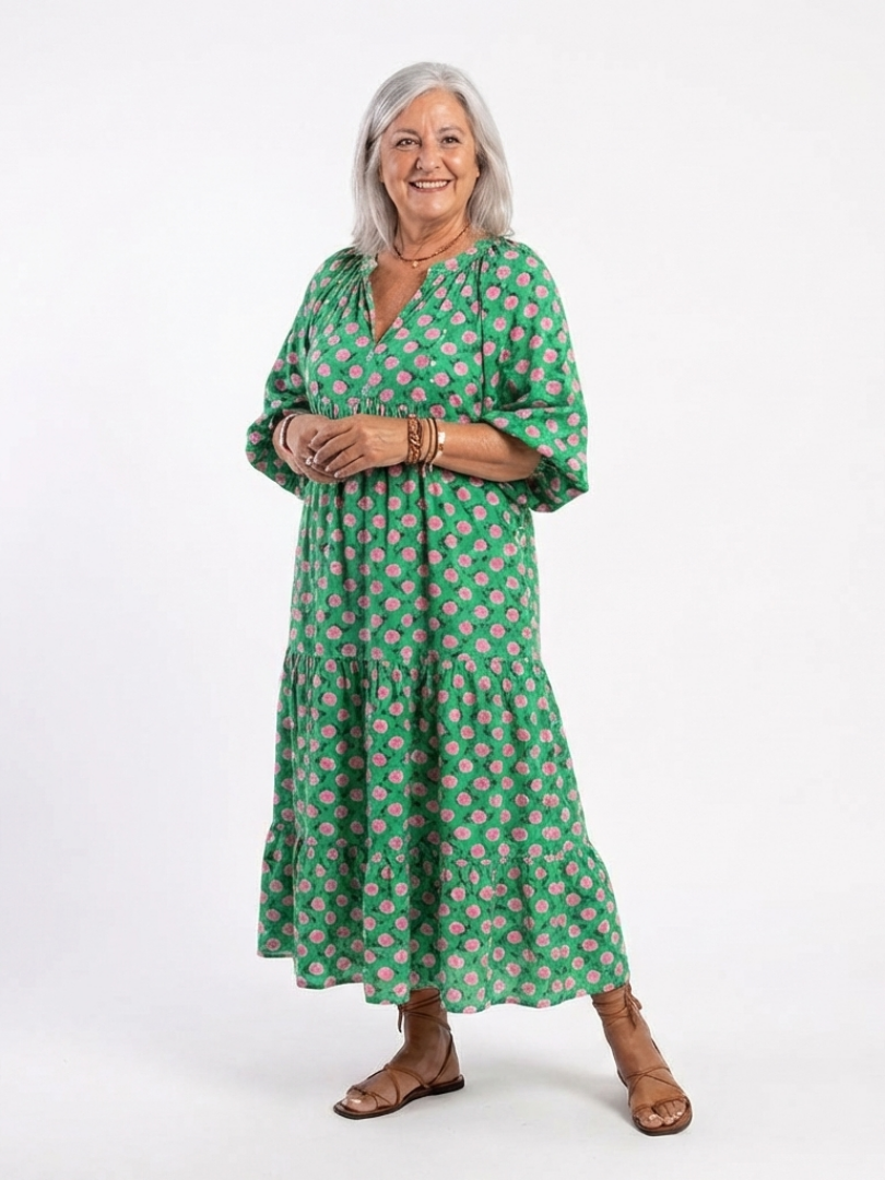 Annouck | Robe Midi Fleurie à Volants