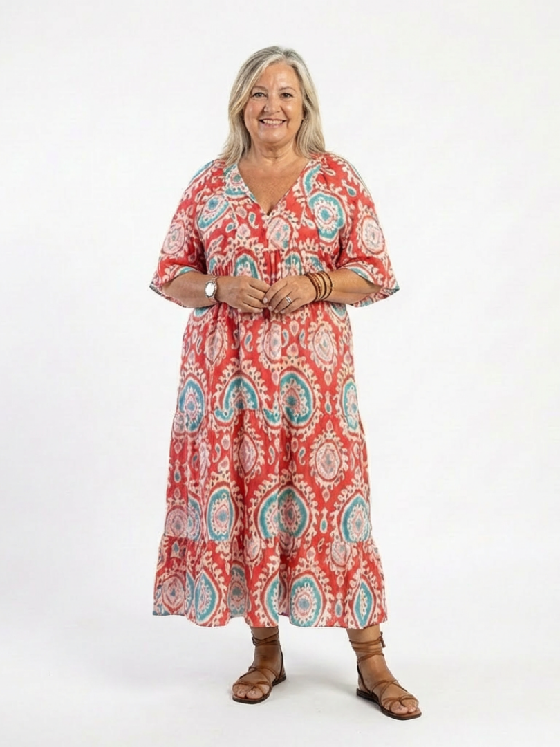 Annabelle | Robe Midi Imprimée Cachemire