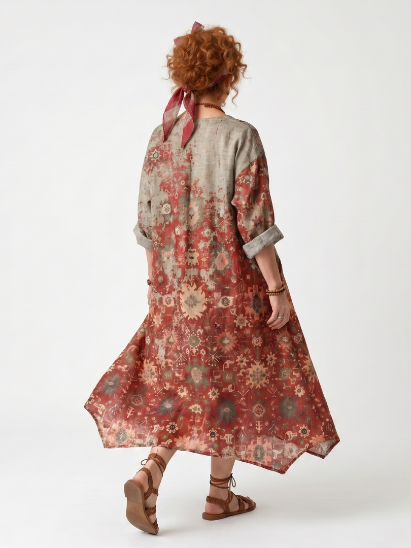 Ballade | Robe Midi Imprimée à Poches