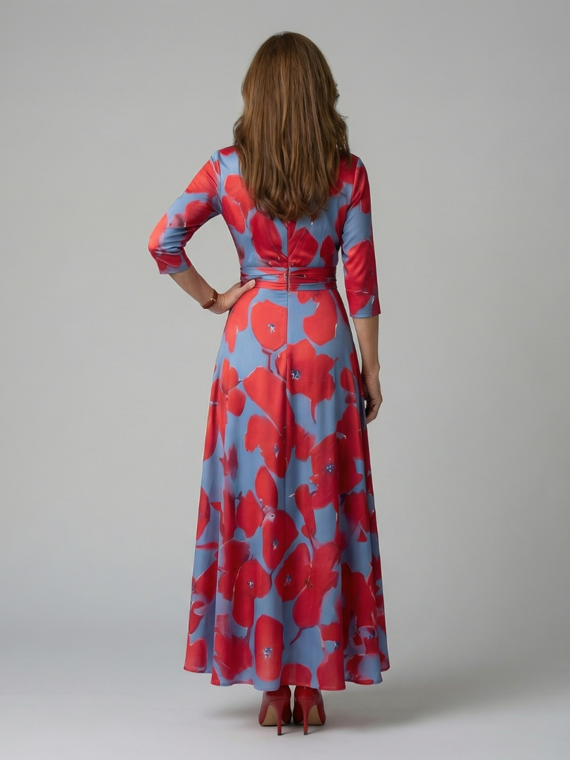 Coralie | Robe Midi Croisée à Col