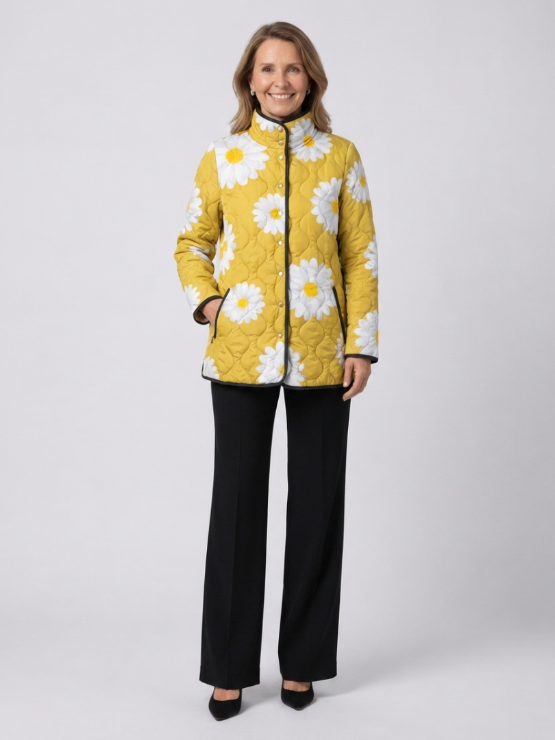 Odette | Veste Matelassée aux Marguerites