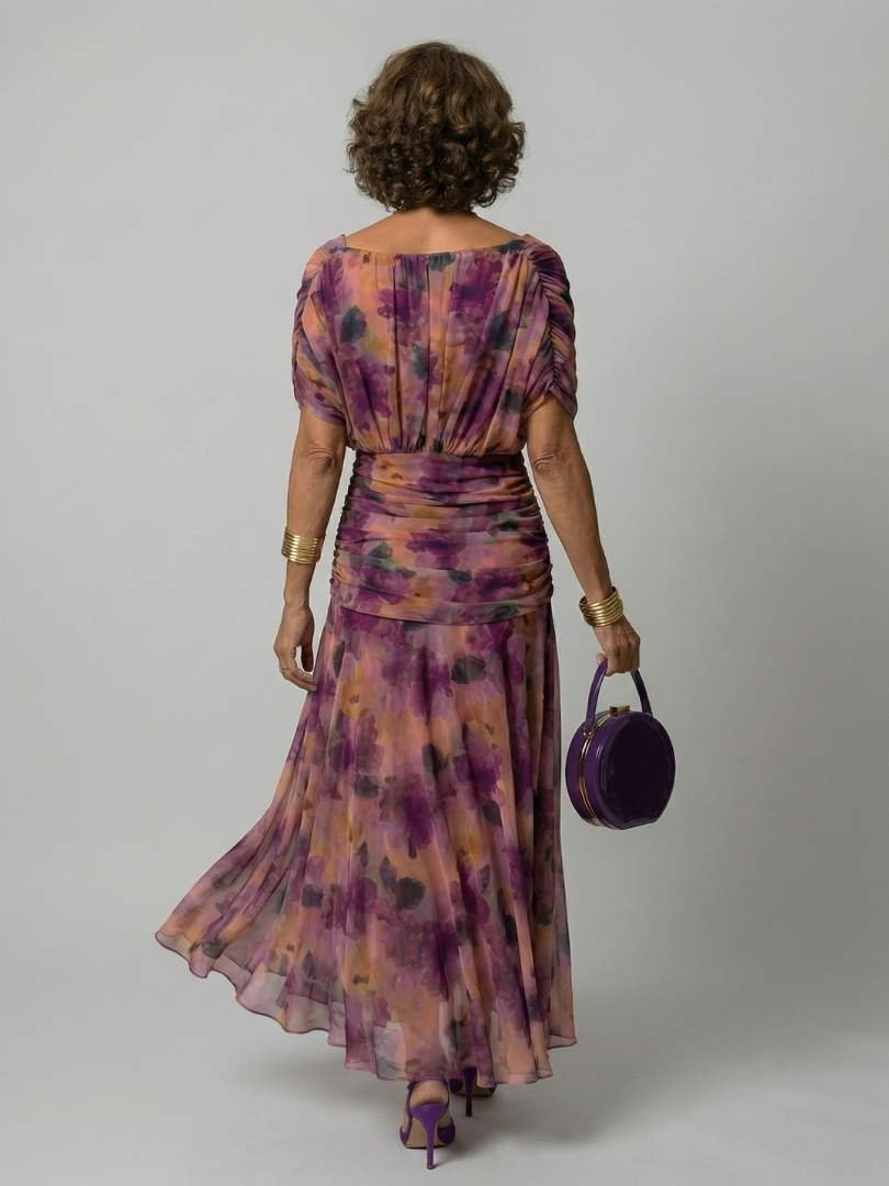 Marion | Robe Midi Décontractée à Épaules Dénudées