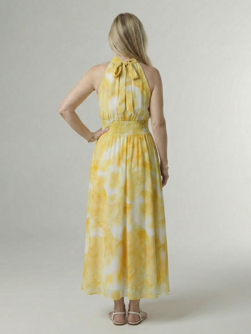 Anaïs | Robe Midi Halter Froncée