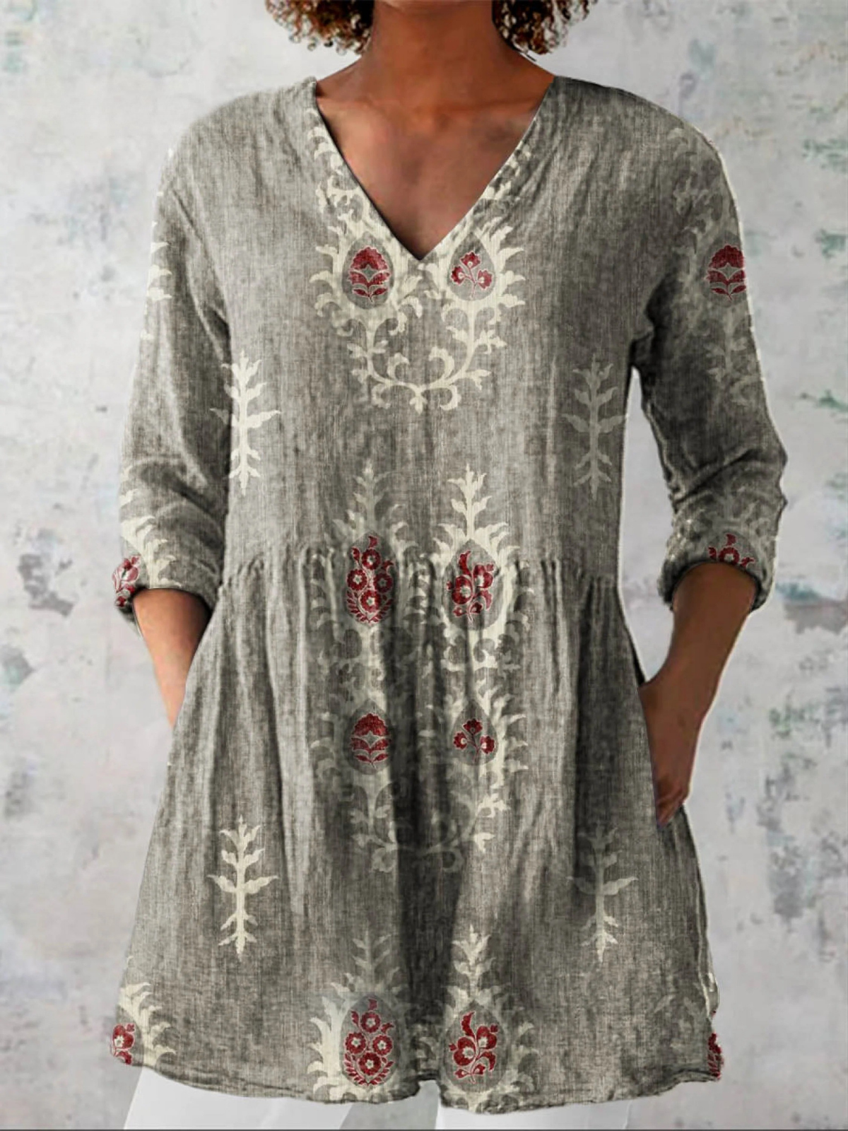 Aveline | Blouse Longue Col V Fluide