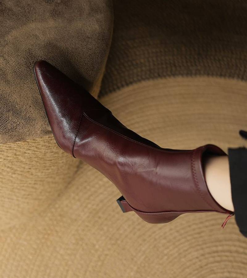 Charlette | Bottines en cuir à talon élégant