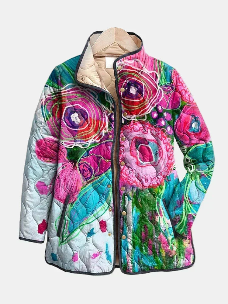 Geneviève | Veste Matelassée Aquarelle Florale