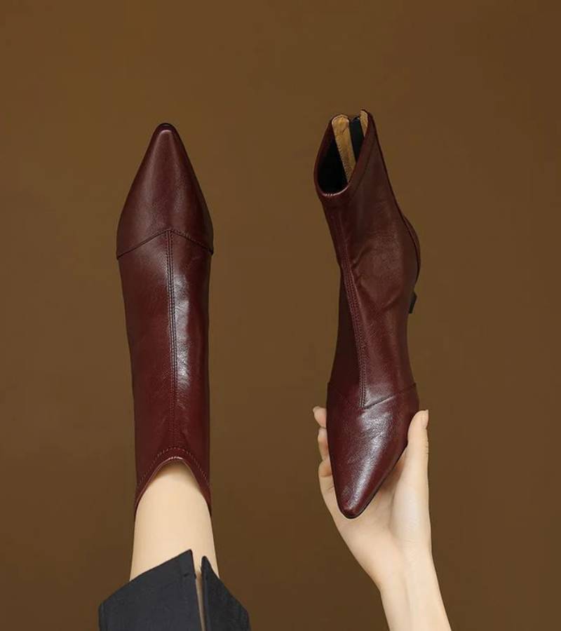 Charlette | Bottines en cuir à talon élégant