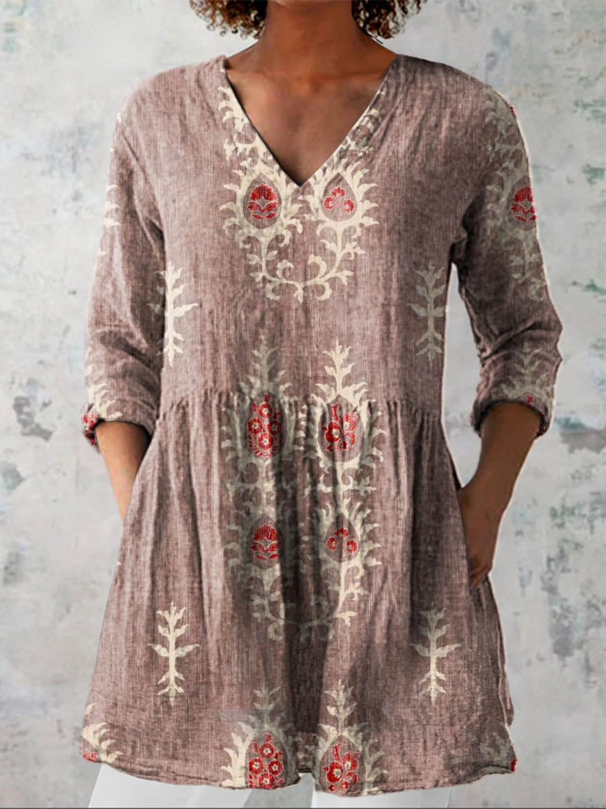 Aveline | Blouse Longue Col V Fluide