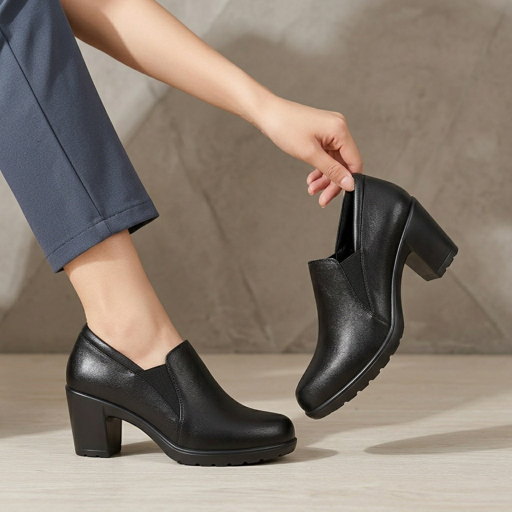Maylis | Mocassins à Talon Bloc Confort