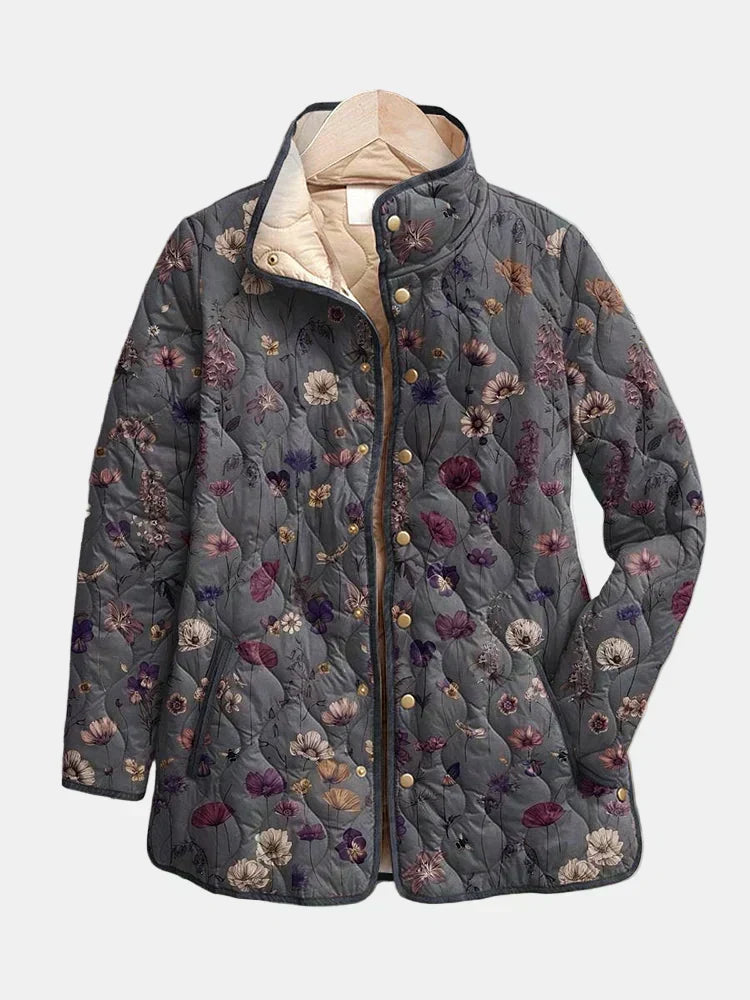 Raymonde | Veste Matelassée Fleurs Séchées