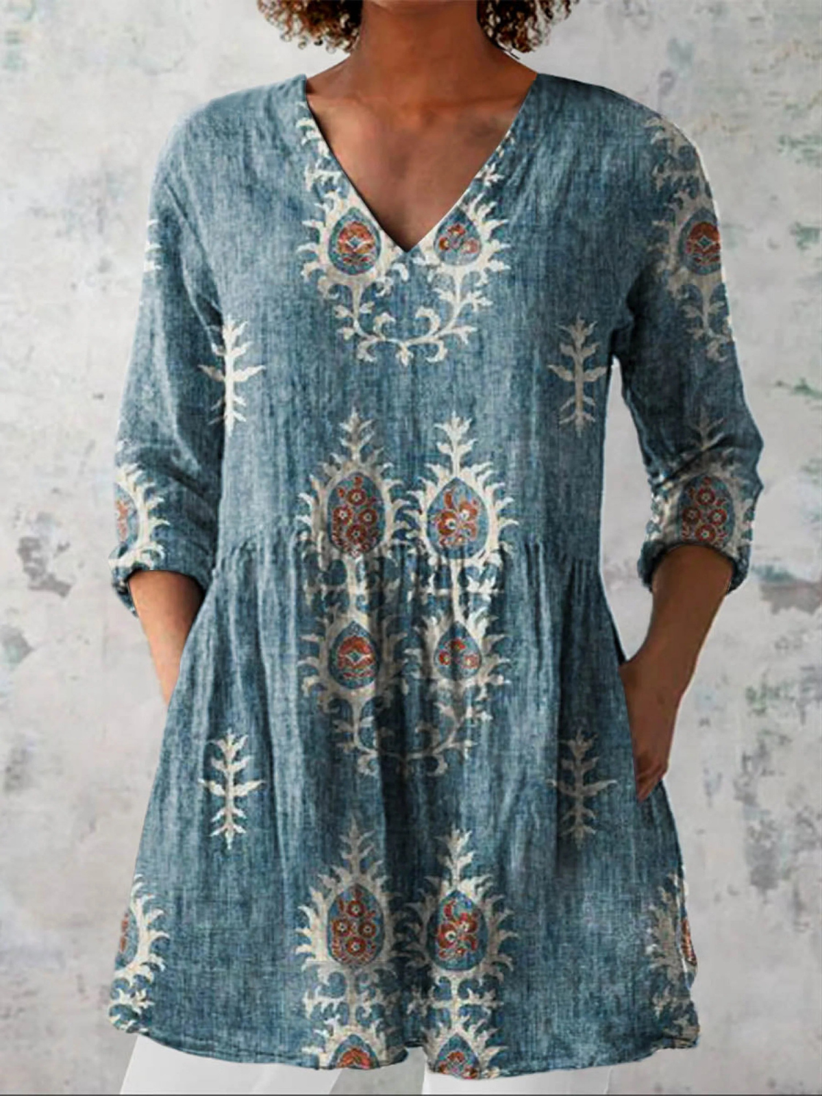 Aveline | Blouse Longue Col V Fluide