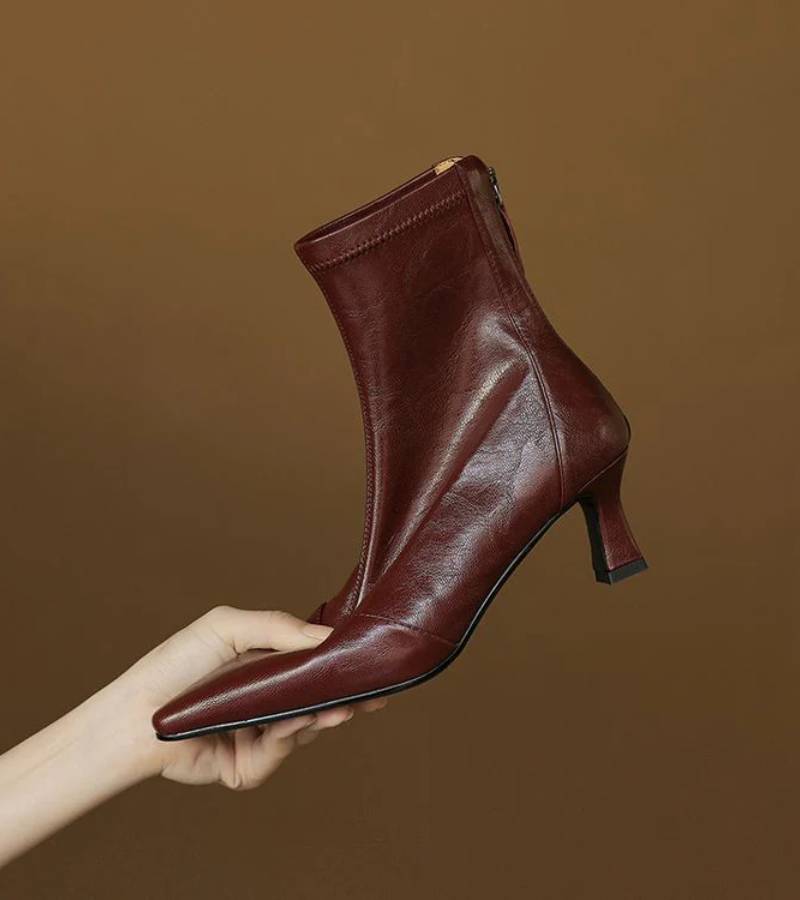 Charlette | Bottines en cuir à talon élégant