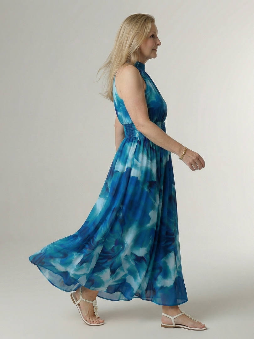 Anaïs | Robe Midi Halter Froncée