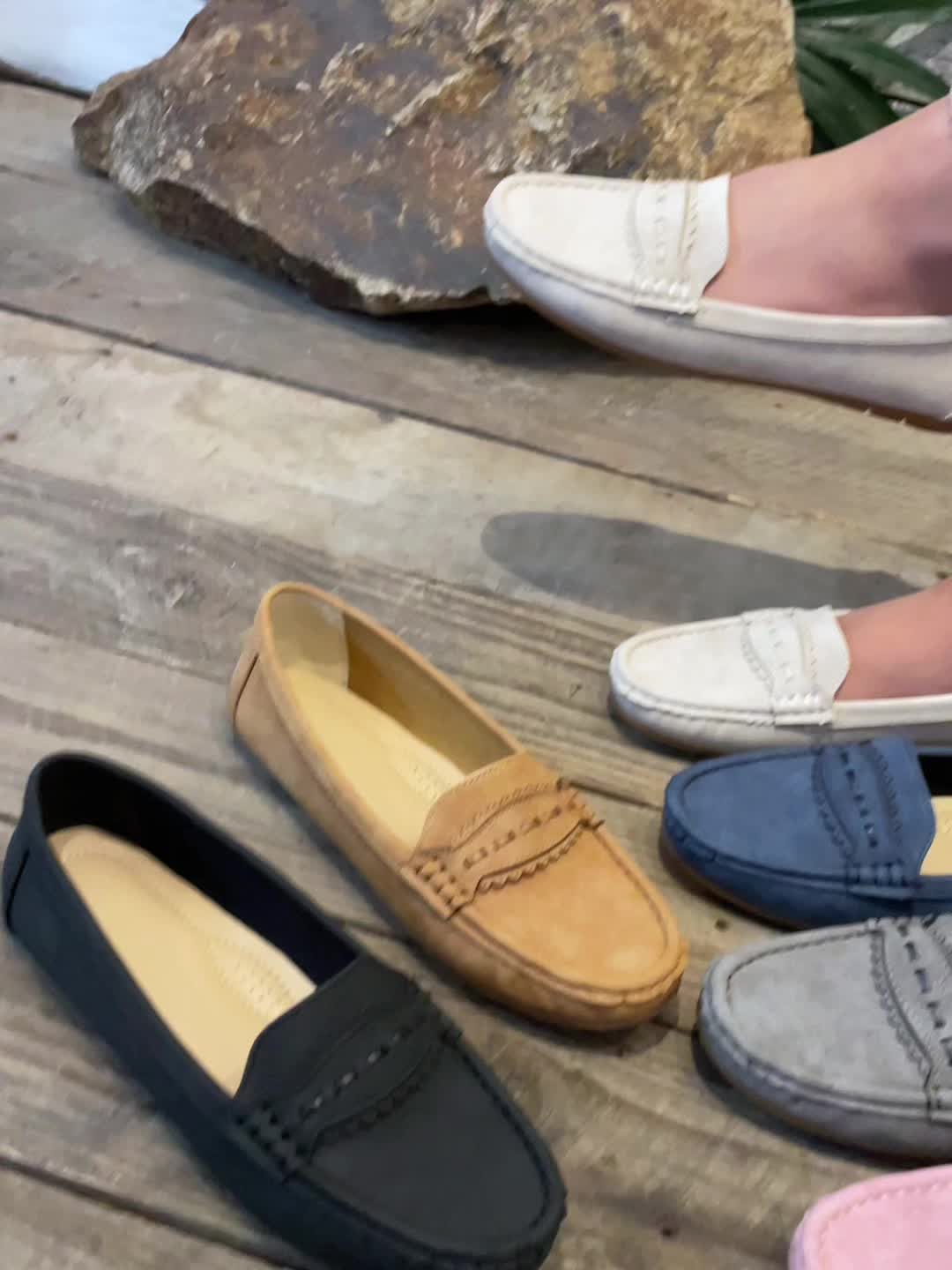 Léonelle | Mocassins Effet Daim Festonnés