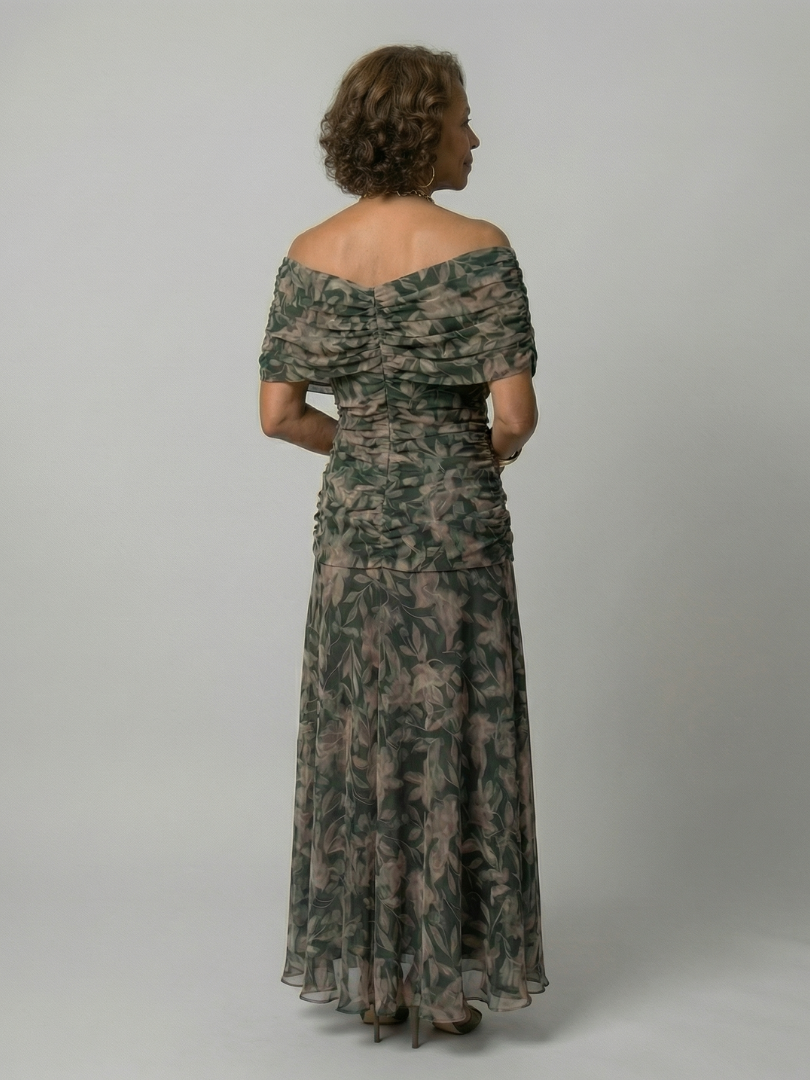 Marion | Robe Midi Décontractée à Épaules Dénudées