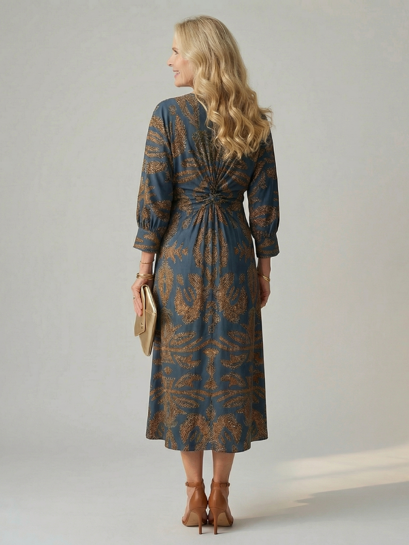 Estelle | Robe Midi Portefeuille Naturelle