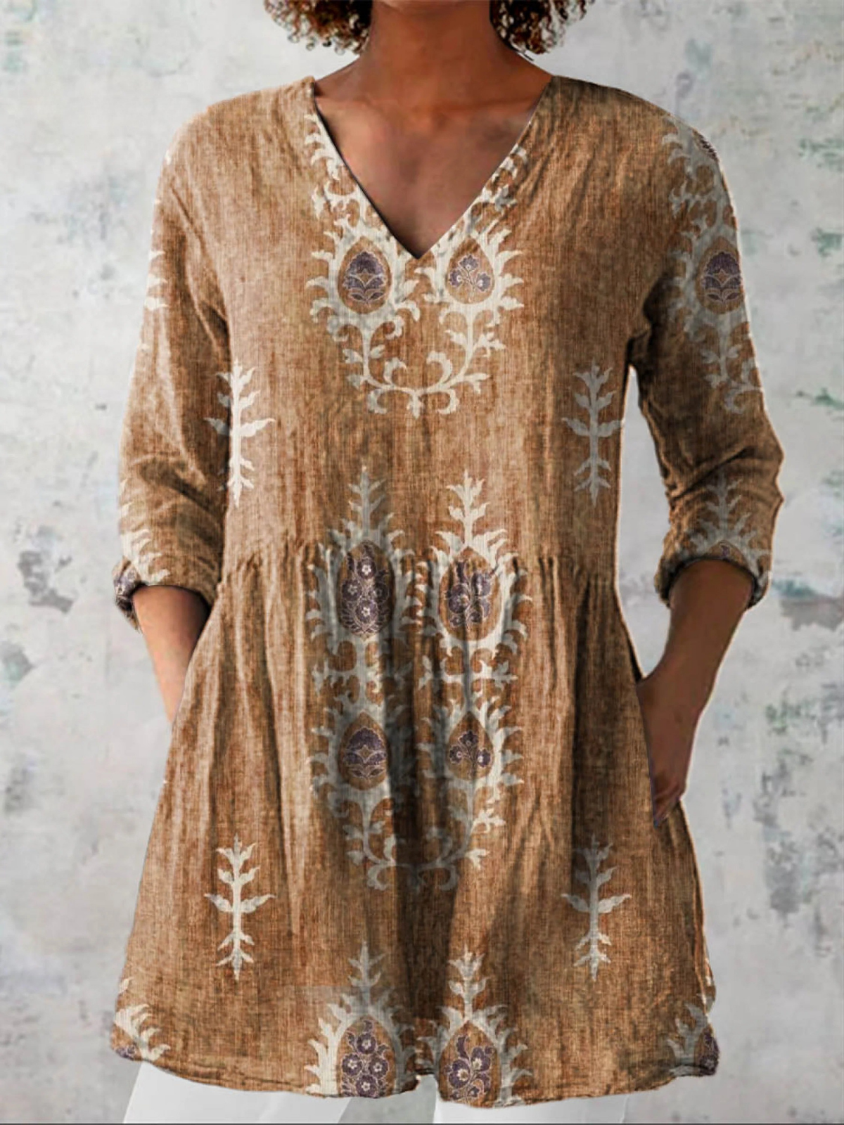 Aveline | Blouse Longue Col V Fluide