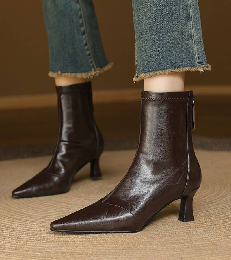 Charlette | Bottines en cuir à talon élégant