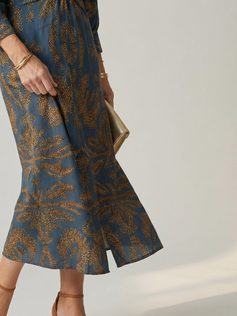 Estelle | Robe Midi Portefeuille Naturelle