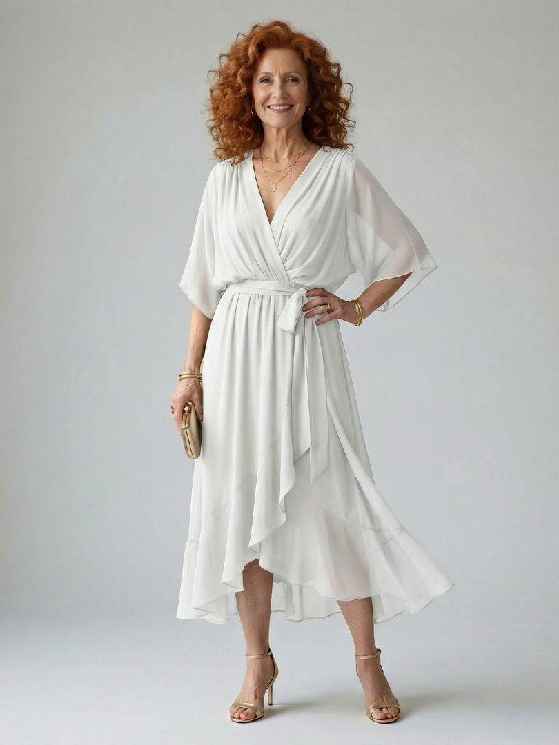 Aurélie | Robe Midi Drapée
