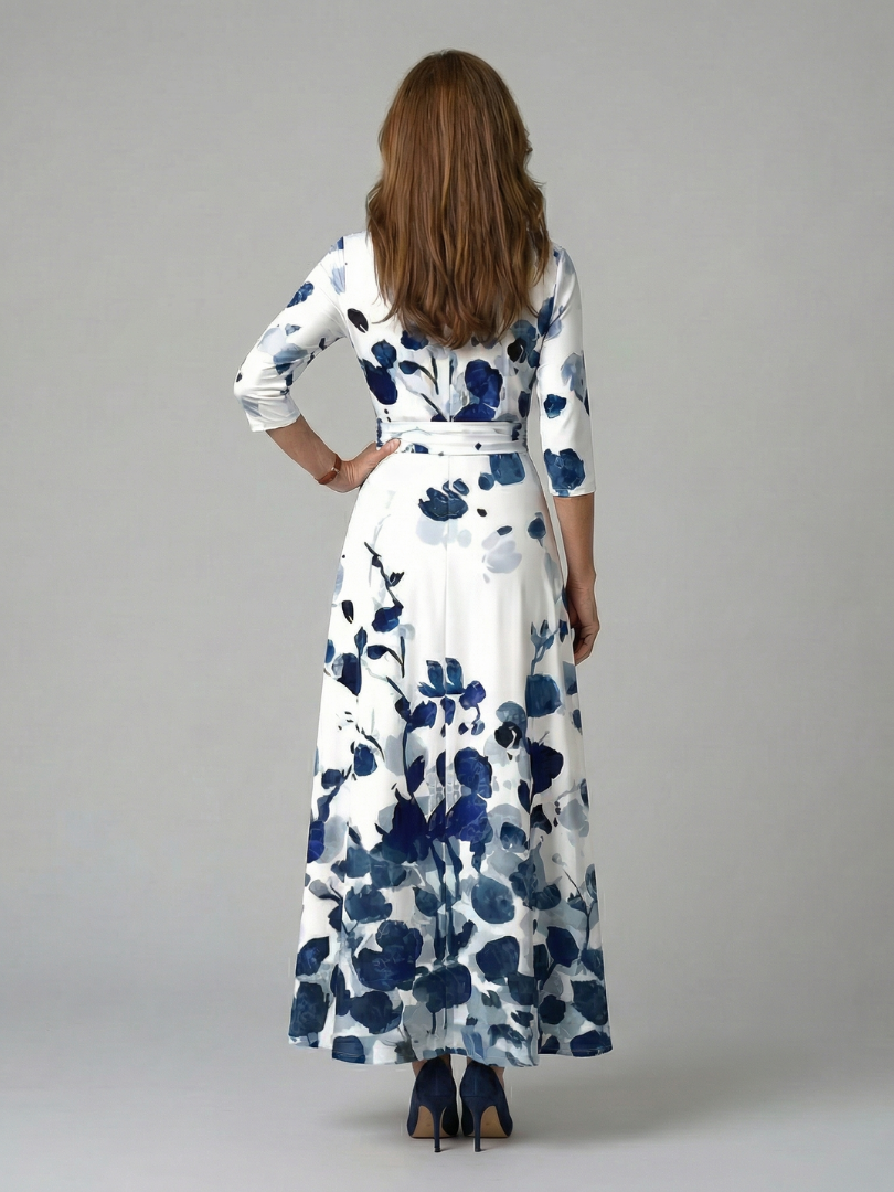 Coralie | Robe Midi Croisée à Col