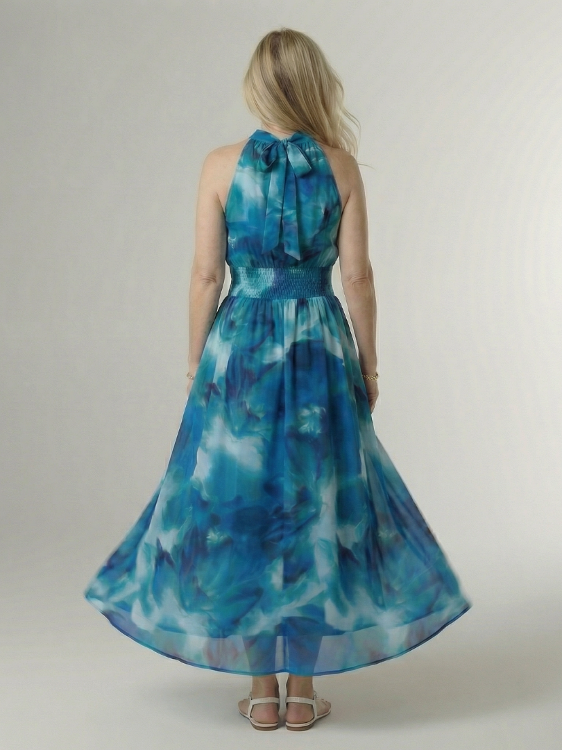 Anaïs | Robe Midi Halter Froncée
