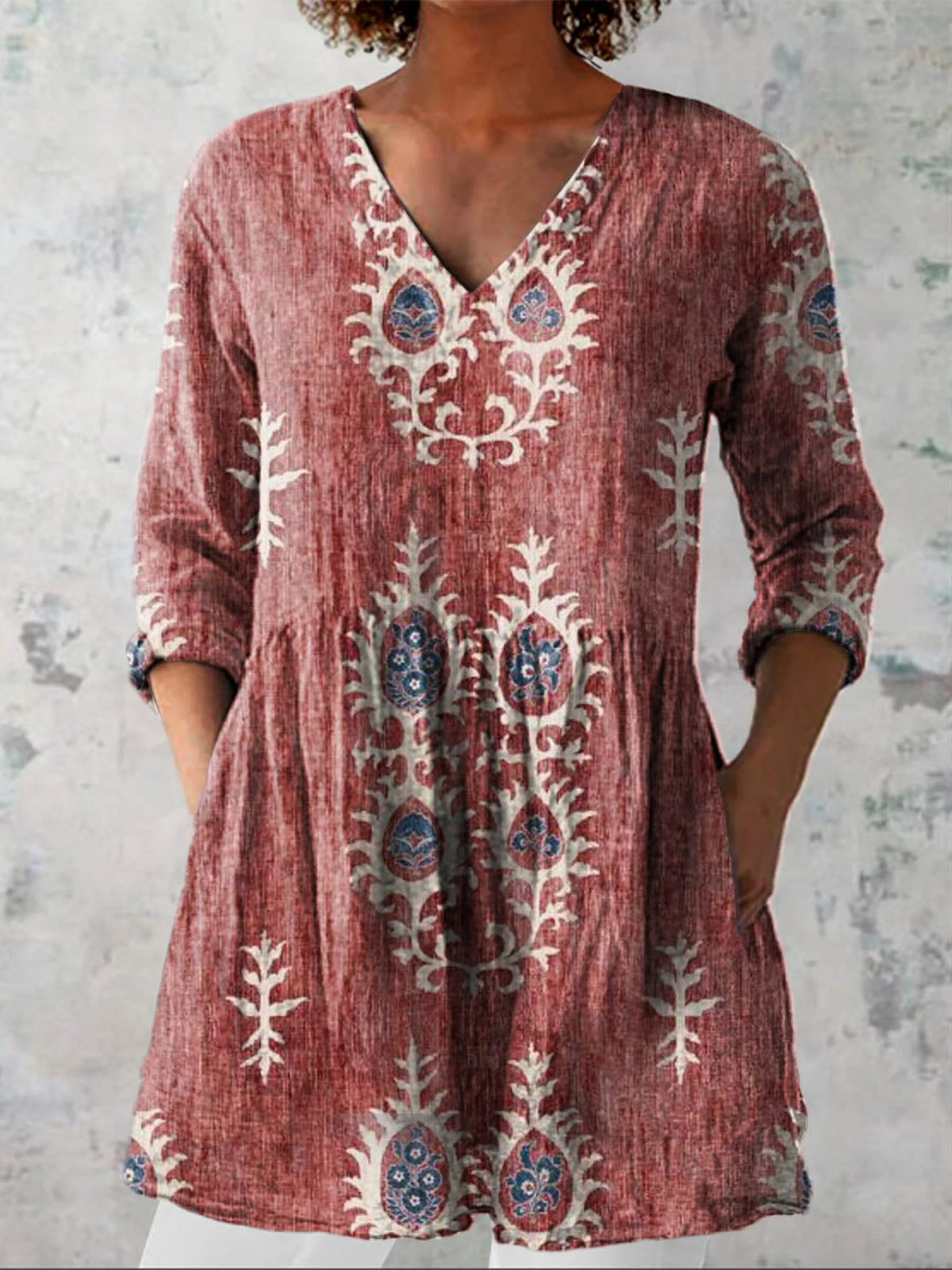 Aveline | Blouse Longue Col V Fluide