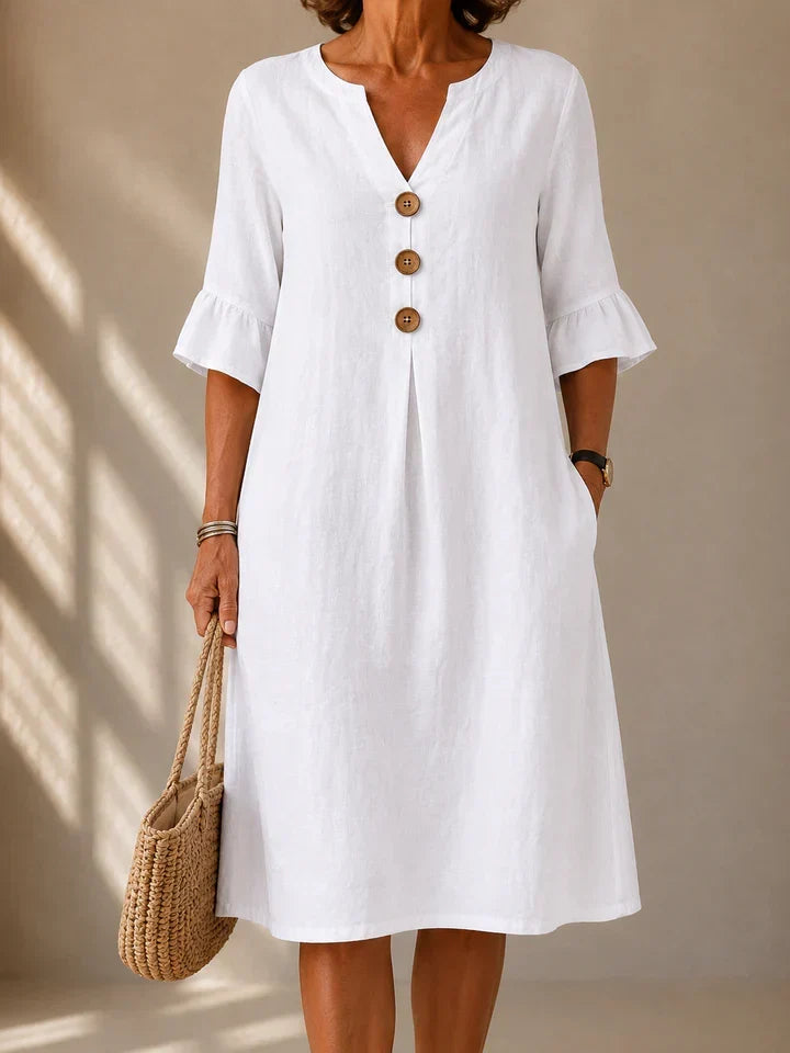 Hermance | Robe Boutonnée Pli Creux