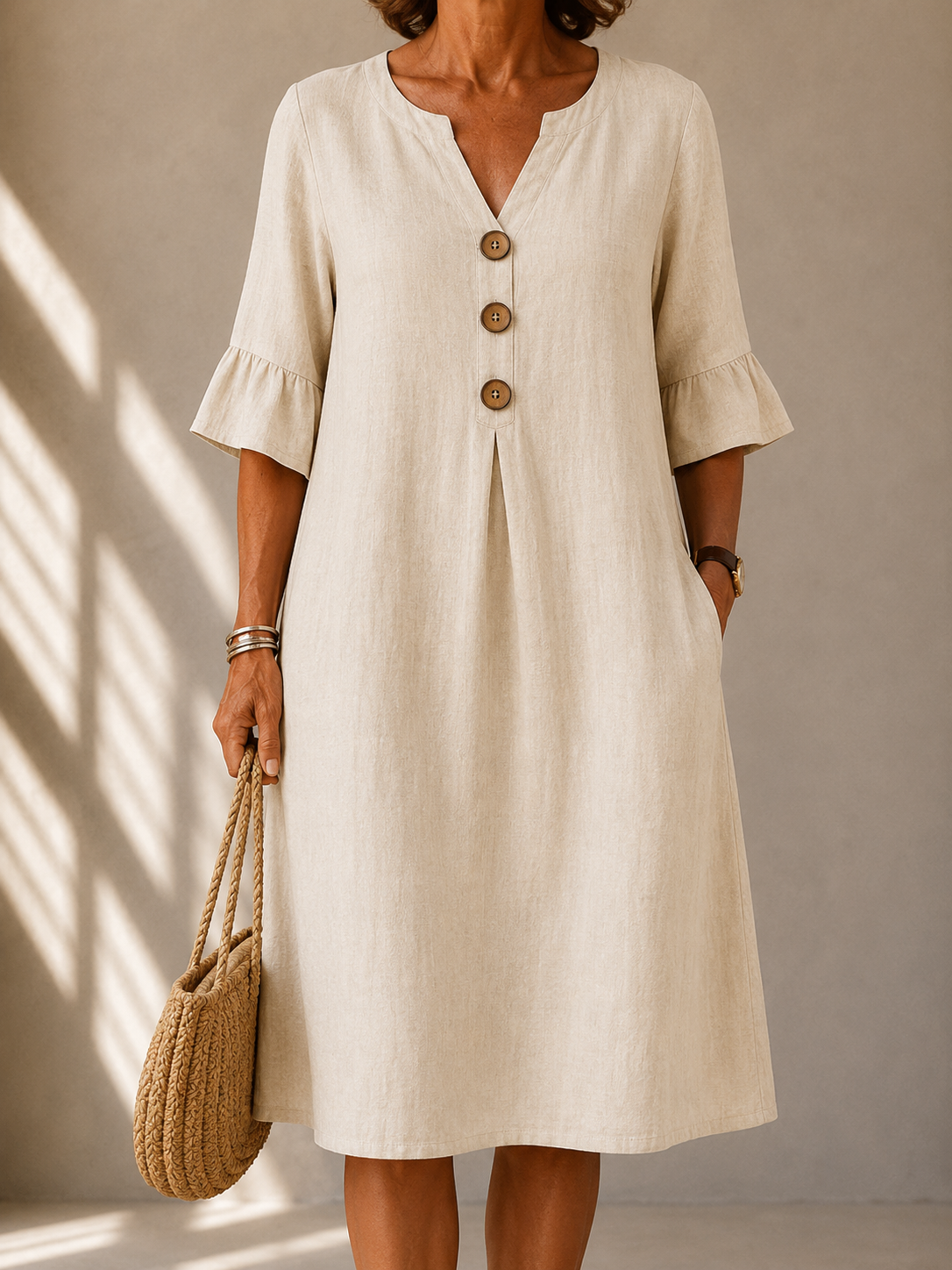 Hermance | Robe Boutonnée Pli Creux