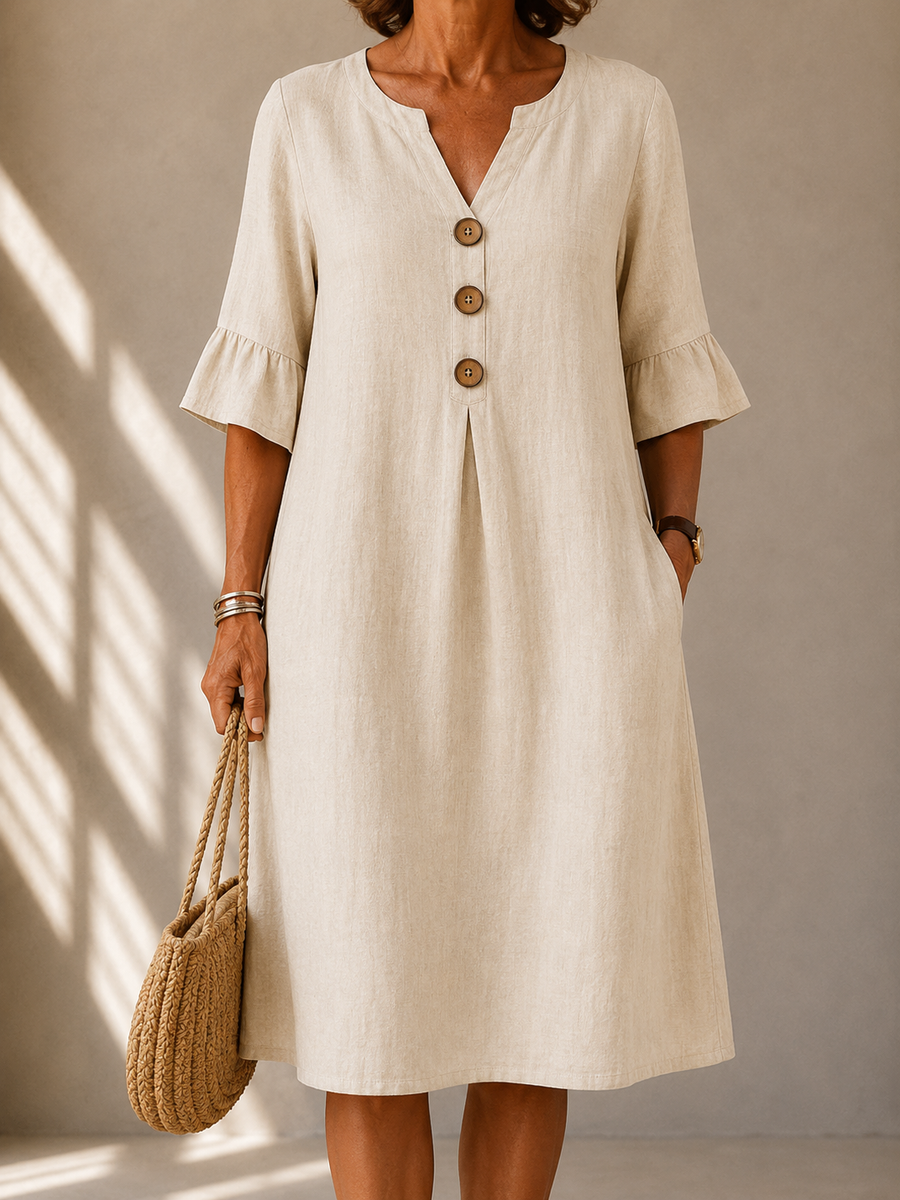 Hermance | Robe Boutonnée Pli Creux
