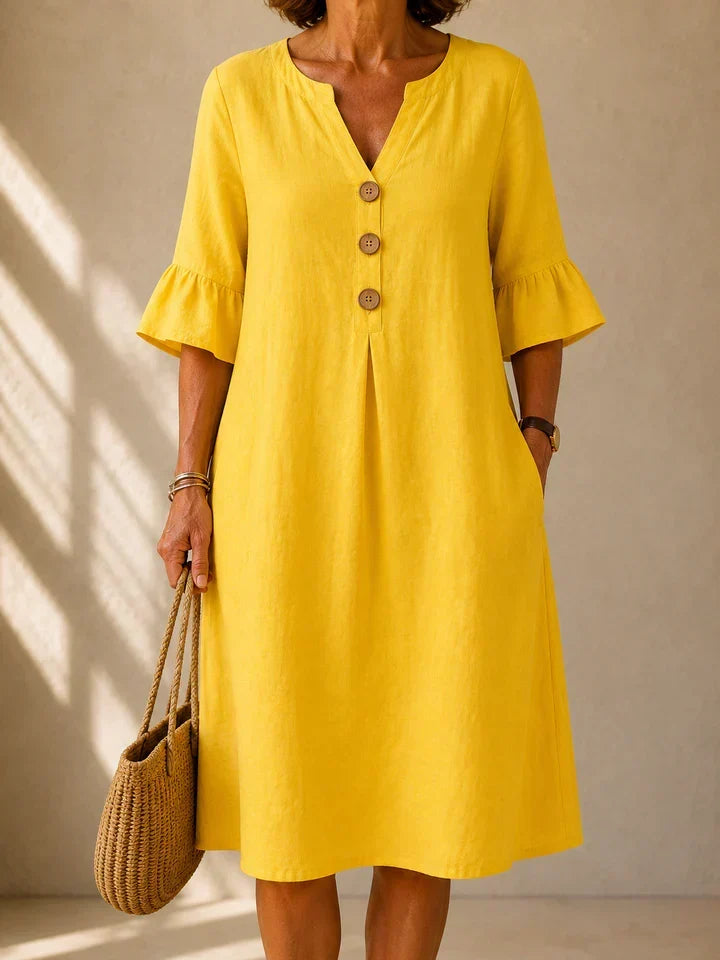 Hermance | Robe Boutonnée Pli Creux