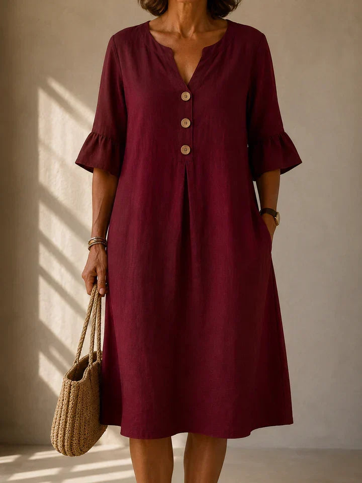 Hermance | Robe Boutonnée Pli Creux