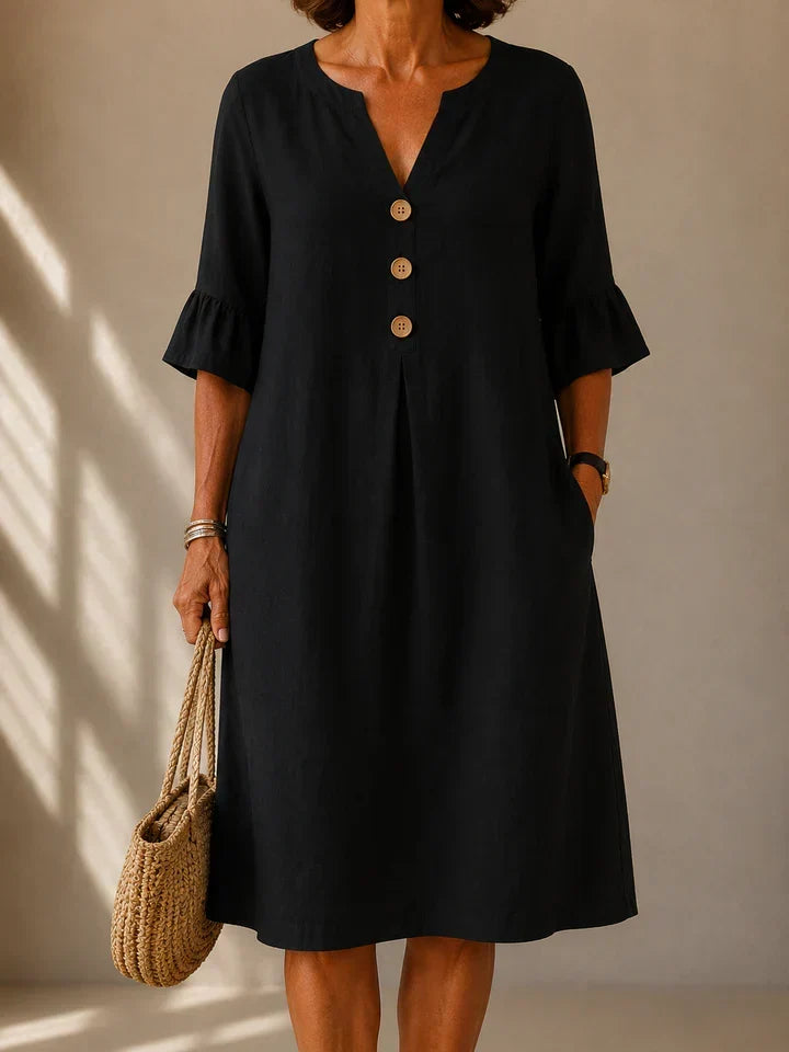 Hermance | Robe Boutonnée Pli Creux