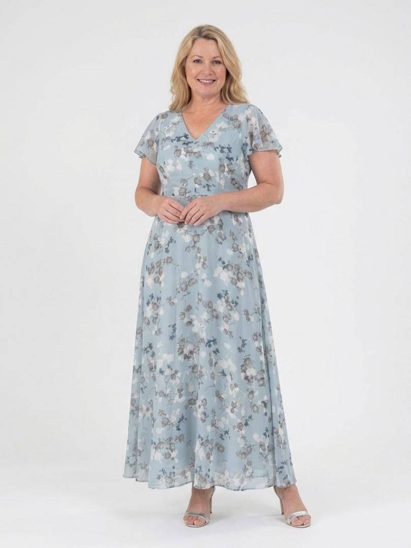 Louise | Robe Maxi en Chiffon Floral