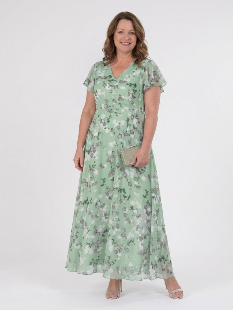 Louise | Robe Maxi en Chiffon Floral