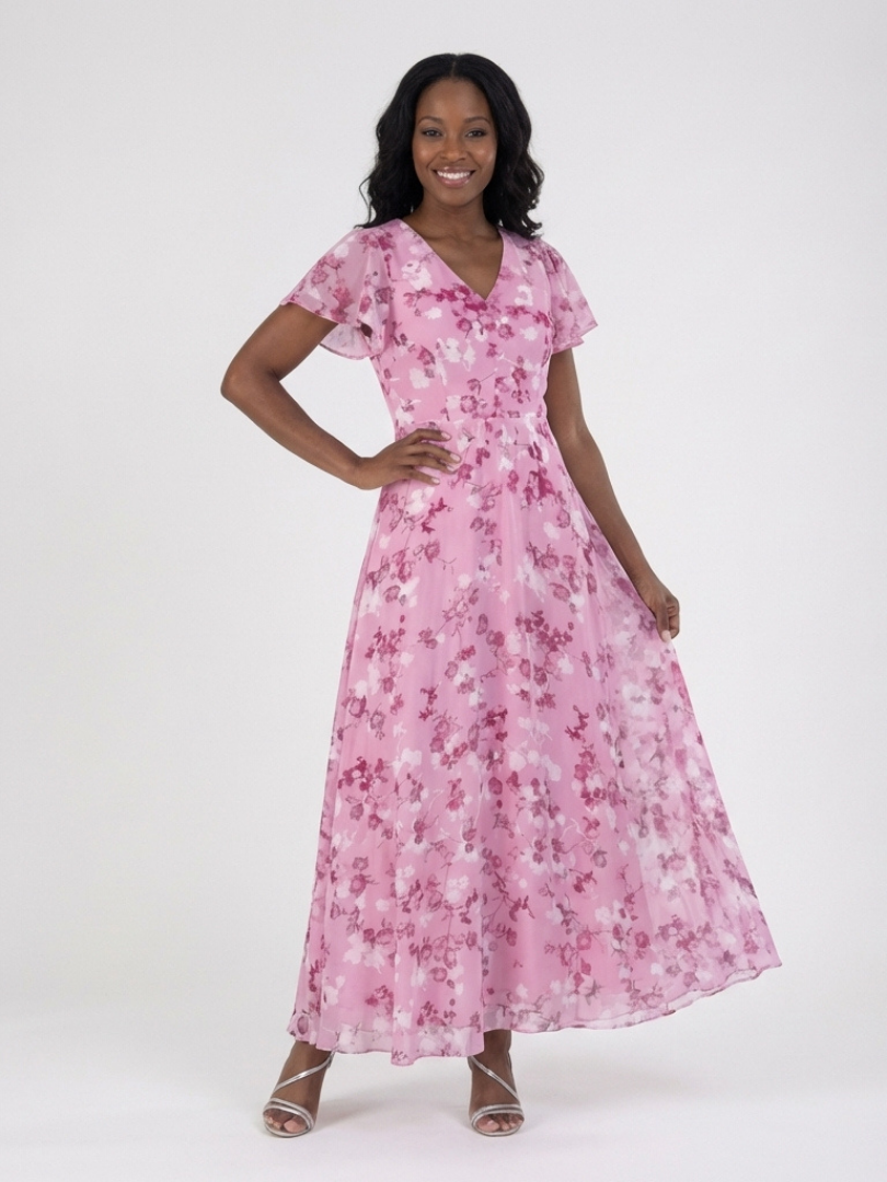 Louise | Robe Maxi en Chiffon Floral
