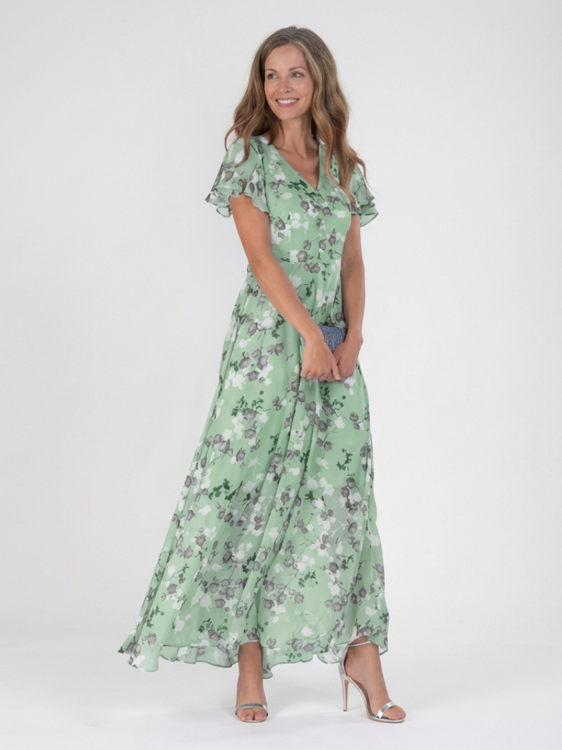 Louise | Robe Maxi en Chiffon Floral