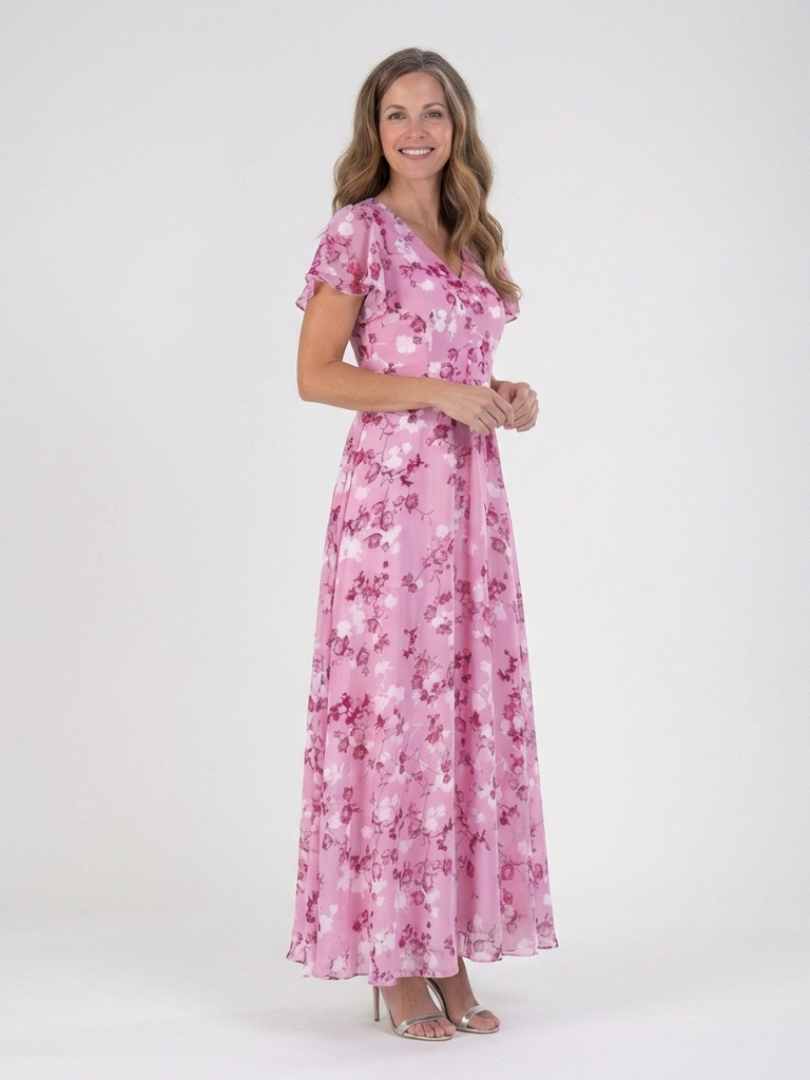 Louise | Robe Maxi en Chiffon Floral