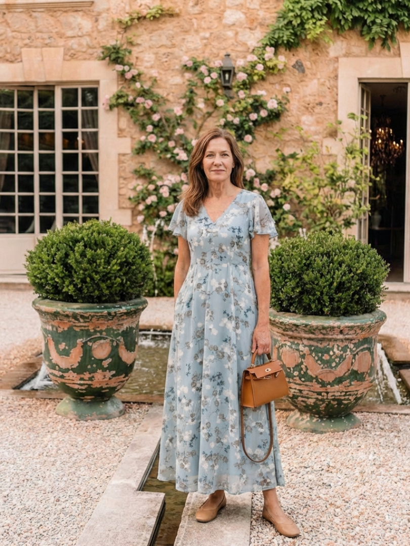Louise | Robe Maxi en Chiffon Floral
