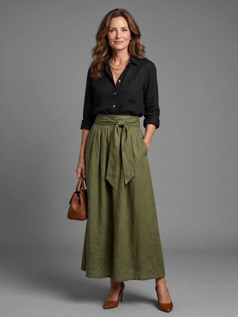 Juliette | Ensemble Deux Pièces — Blouse & Jupe Midi