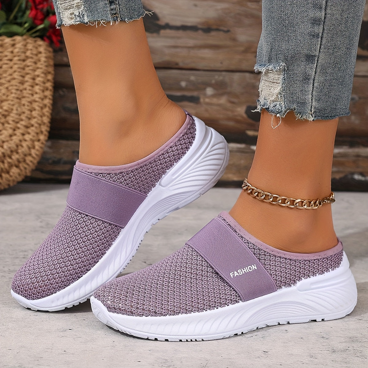 Perrine | Baskets Mules Mesh Respirant