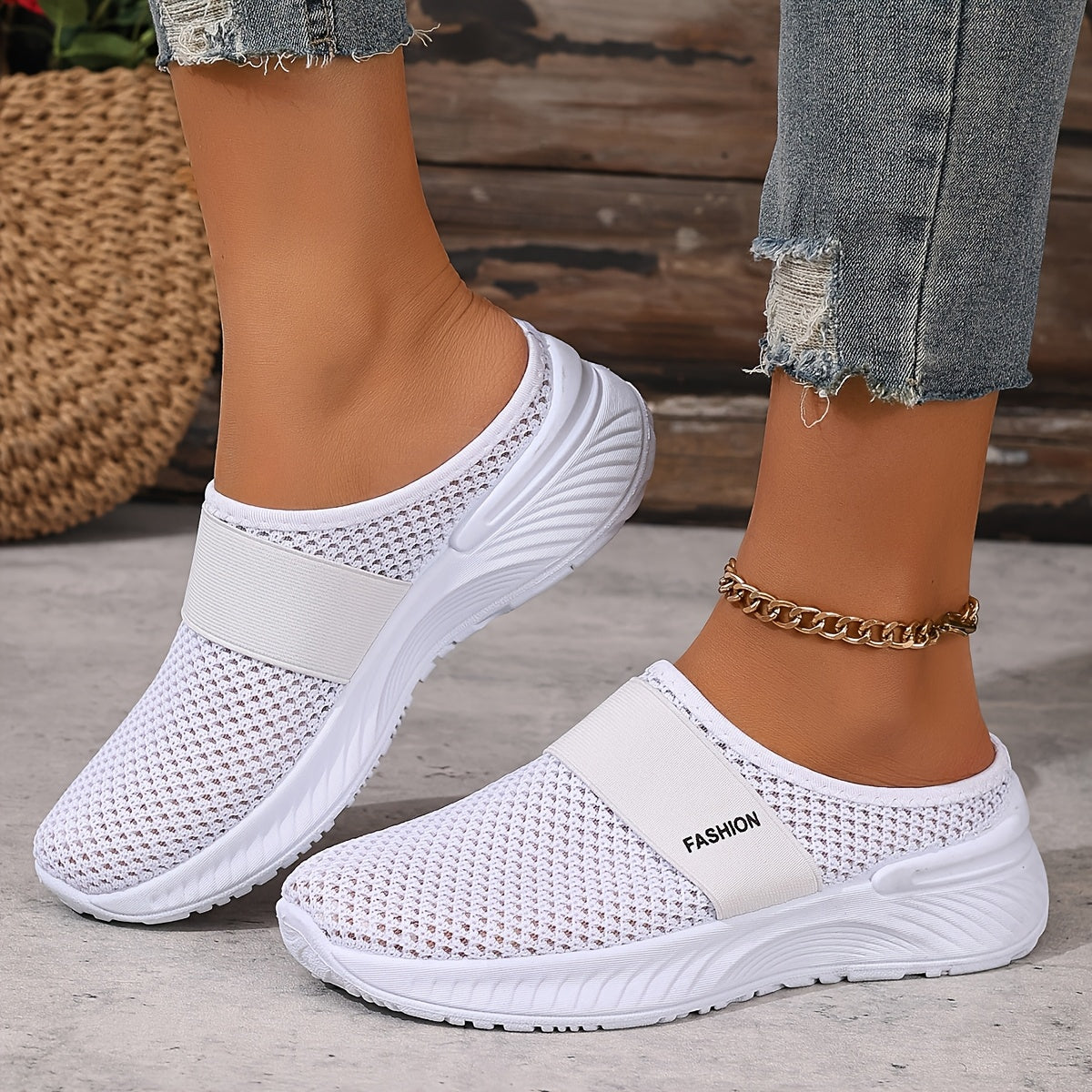 Perrine | Baskets Mules Mesh Respirant